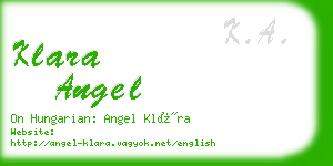 klara angel business card